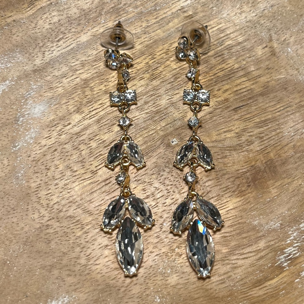 Christian Siriano New York Crystal Drop Gold Tone Earrings